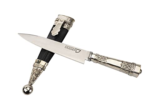 Knife dagger Picasso (Square model) Fixed Blade Alpaca Silver with Leather and alpaca sheath Gaucho Knife - Limited Edition traditional Argentina