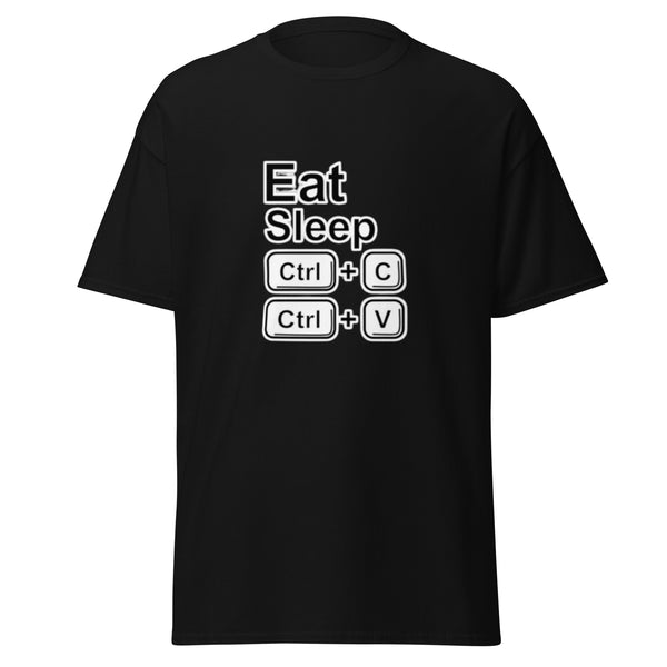 Unisex Printed Short Sleeve Cotton Shirt, Geek collection with Funny images. Eat, Sleep, Programmer.