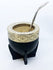 Premium Yerba Mate Gourd (Mate Cup) - Uruguayan Mate – IMPERIAL style Leather Wrapped - Includes Alpaca Bombilla (Straw) (Black, Leather)
