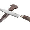 Damascus steel Dagger knife with Deer handle leather sheath Handmade traditional from Argentina (Gaucho knife)
