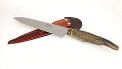 Handcrafted dagger knife of high durability with ñandu nail handle, 420 MoV stainless steel made in Tandil Argentina