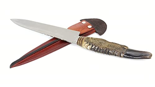 Handcrafted dagger knife of high durability with ñandu nail handle, 420 MoV stainless steel made in Tandil Argentina