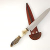 High resistance handcrafted dagger knife made in Argentina, with deer handle and rhea nail (ñandu) long 10.62" collectible stainless steel AISI 420 MoV