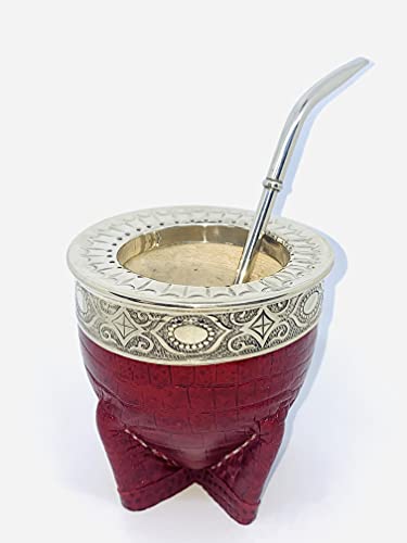 Premium Photo  Sharing yerba mate tea in wooden mate cup with bombilla  metal straw serving as a tea