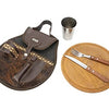 Camping Kit Travel Utensils With wooden Plate Picnic Set individual Outdoor Silverware Kit Camp Kitchen BBQs Travel Artisan made in Argentina