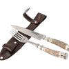 Knife & Fork Set with deer handle traditional made in Argentina Gaucho knife Steak Sets…